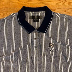 Nike Blue Striped Polo Shirt